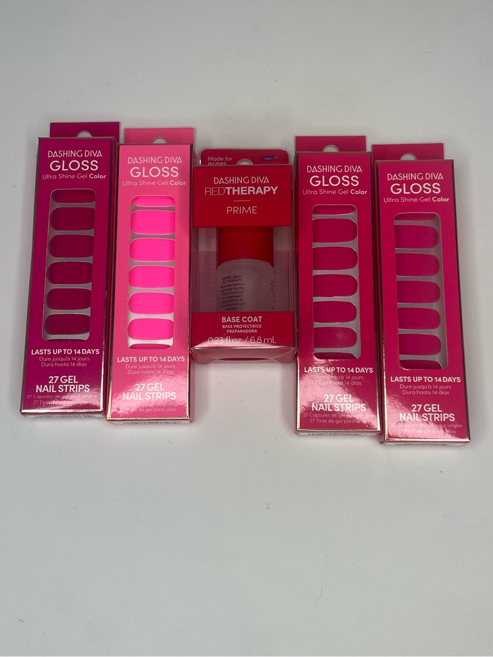 Dashing Diva Gloss & Red Therapy Prime Base Coat - Pink Gel Nail Strips
